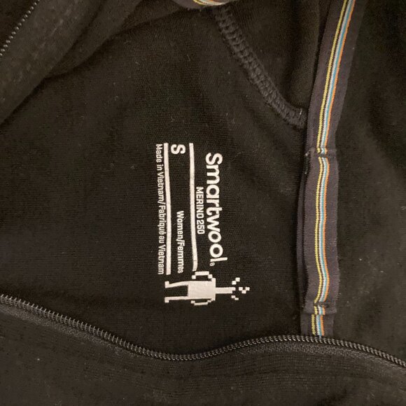 Smart Wool Set (Pants Quarter Zip) Skiing Hiking Base Layer Black Small - Picture 2 of 4